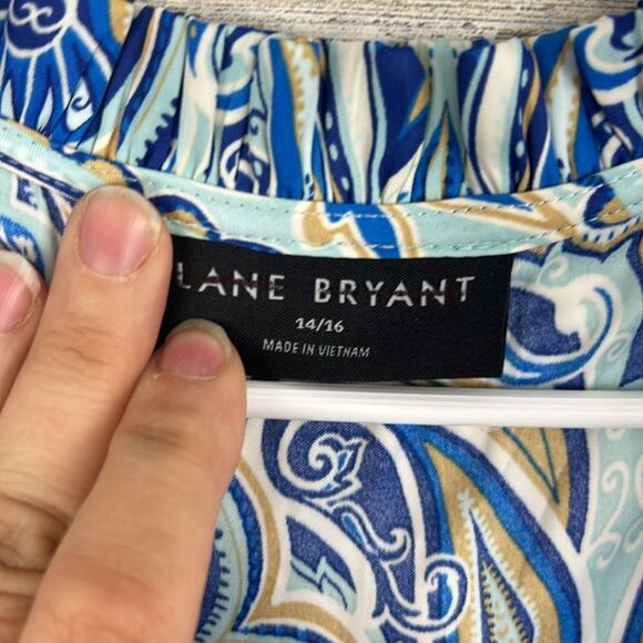 Lane Bryant womens plus size 14/16 Cap Flutter-Sleeve Satin Knit Top new short - Picture 5 of 7